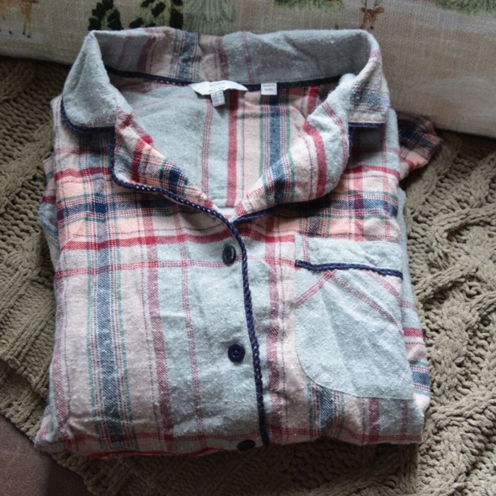 GUC FATFACE Check Women's pyjama top Size 6 (Grey/Navy/Crimson)